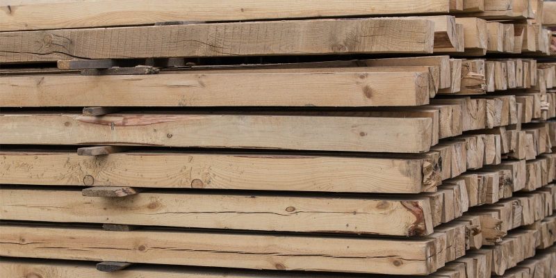 Stack of lumber outside