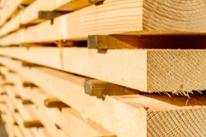 lumber placed in a wholesale lumber supplier 