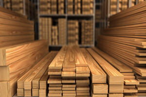 Fire retardant lumber in a warehouse